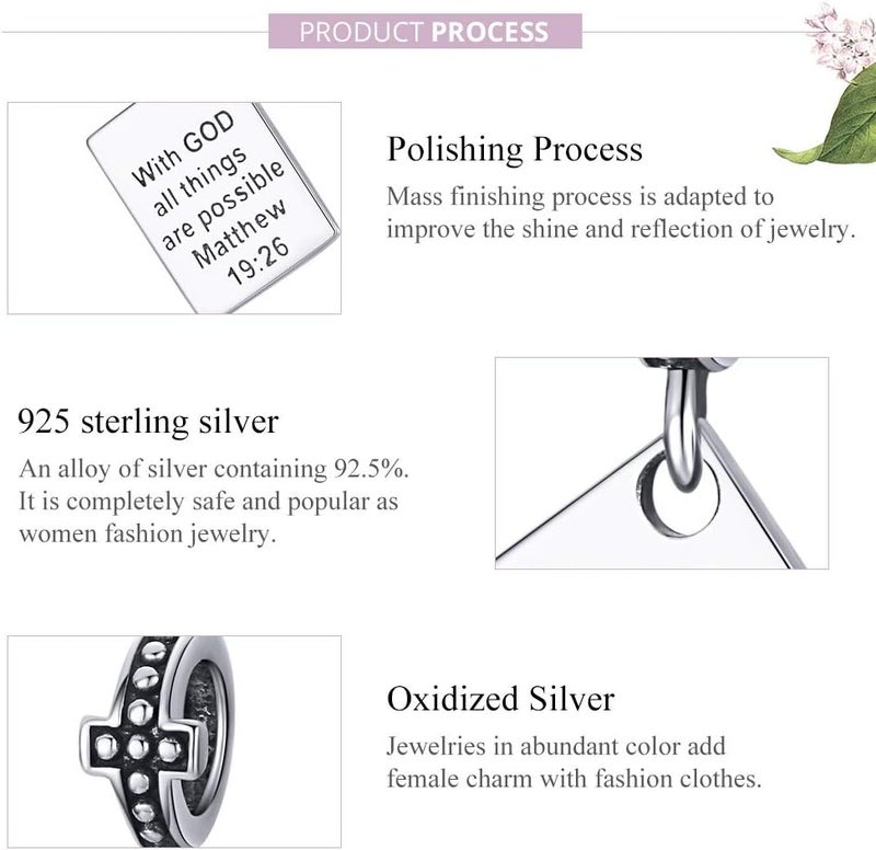 VOROCO Store Charm 925 Sterling Silver Bracelet Necklace Pendant Bead Charms Jewelry Gift for Women Mother Daughter Grandma Family Friends - Image 2